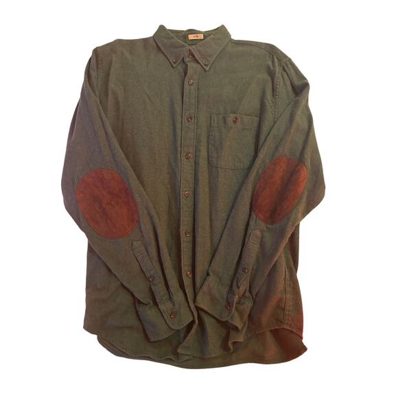 J Crew 100% cotton  slim large button up with elbow patches - Picture 2 of 5